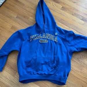 Blue Finlandia Hockey Hoodie, size XL
